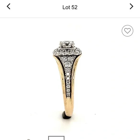 GenuineDiamond 14k Gold Halo Ring